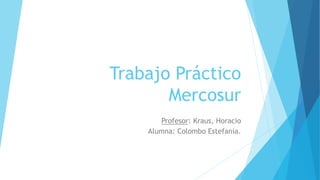 Trabajo Práctico
Mercosur
Profesor: Kraus, Horacio
Alumna: Colombo Estefanía.
 