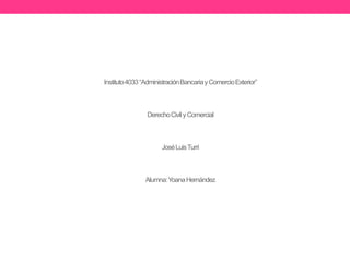 Instituto 4033 “Administración Bancaria y Comercio Exterior”

Derecho Civil y Comercial

José Luis Turri

Alumna: Yoana Hernández

 