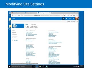Modifying Site Settings
 