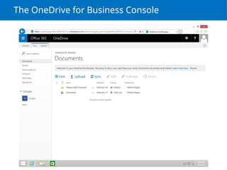 The OneDrive for Business Console
 