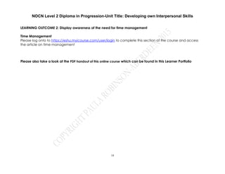 Myicourse Learner portfolio developing own interpersonal skills | PDF