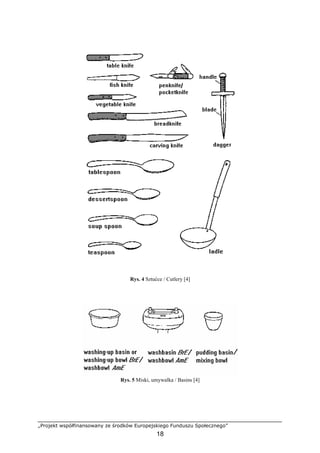 „Projekt współfinansowany ze środków Europejskiego Funduszu Społecznego”
18
Rys. 4 Sztućce / Cutlery [4]
Rys. 5 Miski, umywalka / Basins [4]
 