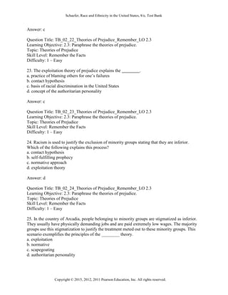 Race and Ethnicity in the United States 8th Edition Schaefer Test Bank ...