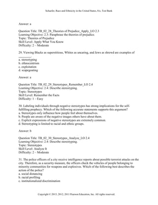 Race and Ethnicity in the United States 8th Edition Schaefer Test Bank ...