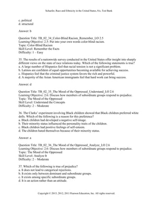 Race and Ethnicity in the United States 8th Edition Schaefer Test Bank ...
