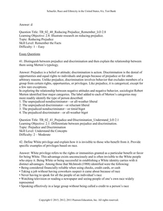 Race and Ethnicity in the United States 8th Edition Schaefer Test Bank ...