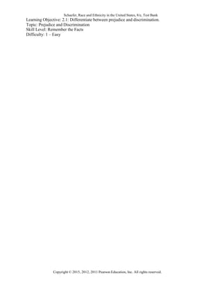 Race and Ethnicity in the United States 8th Edition Schaefer Test Bank ...