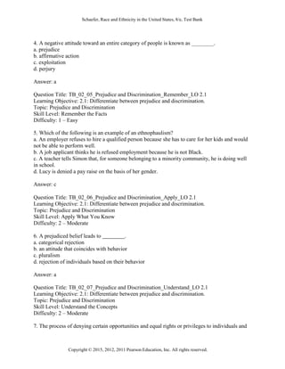 Race and Ethnicity in the United States 8th Edition Schaefer Test Bank ...