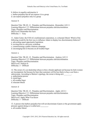 Race and Ethnicity in the United States 8th Edition Schaefer Test Bank ...
