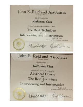 Reid Interview and Interrogation Certification