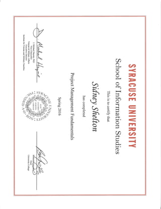 Syracuse Certificate PMFunamentals