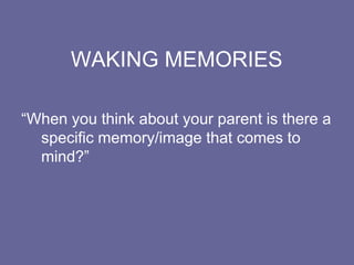 COPING INVOLVED PROCESS OF ADAPTATION & CHANGETwo Aspects to the Process1.  children learn to rememberfind ways to maintain a connection“CONSTRUCTIONS”Memories, feelings and behaviors that help them remain close with the deceased”Not static but changes as child matures