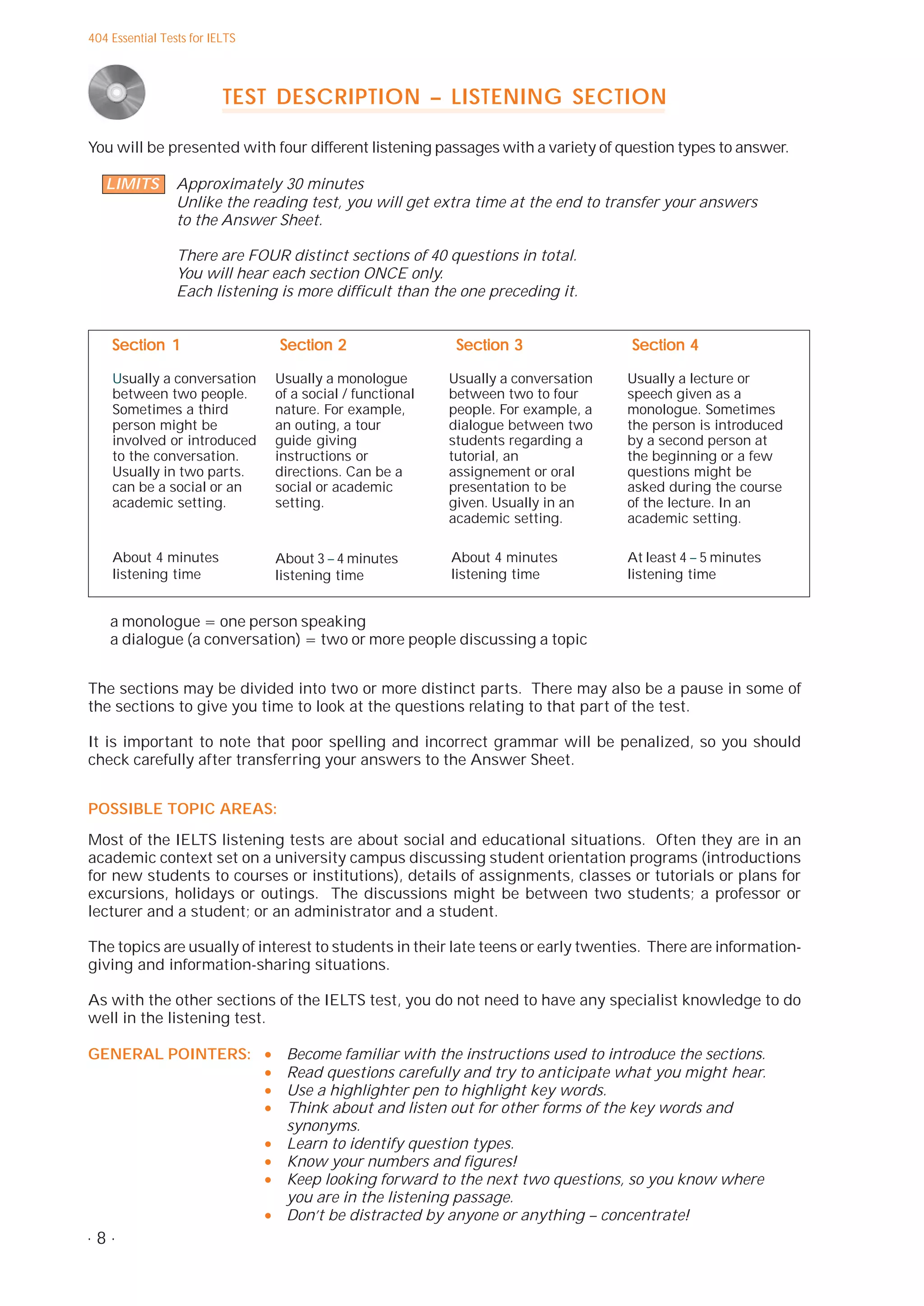 404 Essential Tests For Ielts Listening Test 1 Answers 404 Essential Tests for IELTS | PDF