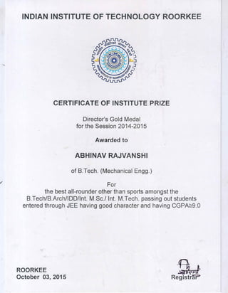 Degree Certificate and Awards | PDF