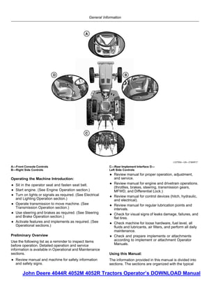 4052M 4052R John Deere Heavy Duty Tractors Operator’s Manual | PDF