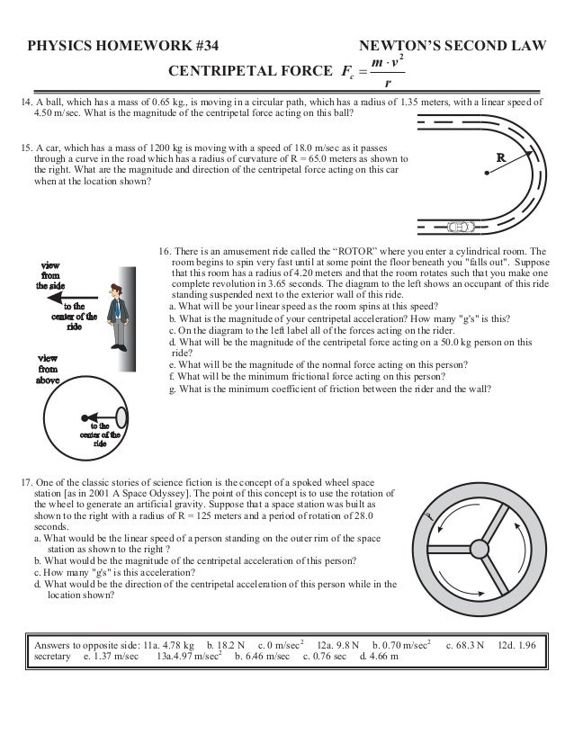 Centripetal Force Worksheet With Answers Breadandhearth