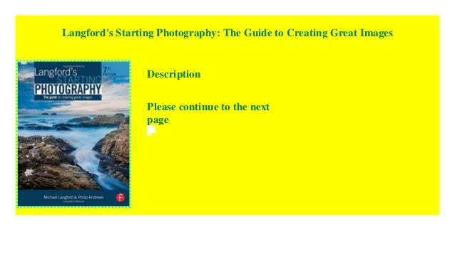 Langfords Starting Photography The Guide To Creating Great - 
