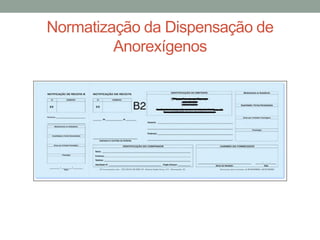 Normatização da Dispensação de
Anorexígenos
 