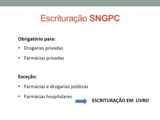 Escrituração SNGPC
 