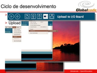 Ciclo de desenvolvimento
 > Selecionar um porta serial

 > Upload do programa para o Arduino




                                       Globalcode – Open4Education
 