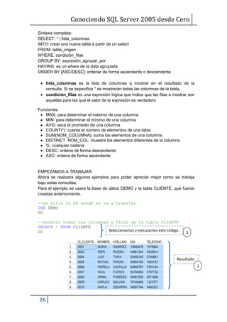 40786151 tutorial-de-sql-server-2005 | PDF