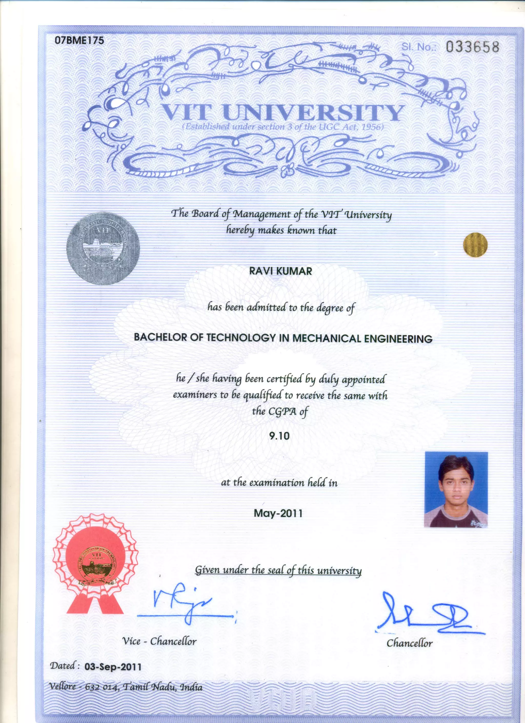 B.Tech_Degree_Ravi_Kumar | PDF