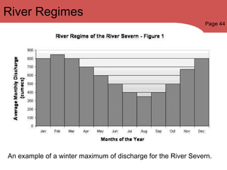 River Regimes An example of a winter maximum of discharge for the River Severn. Page 44 