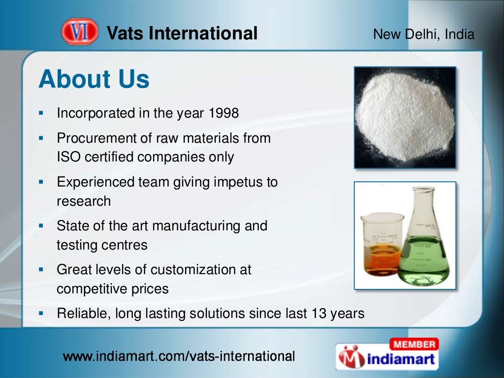 Industrial Chemicals by Vats International, Delhi