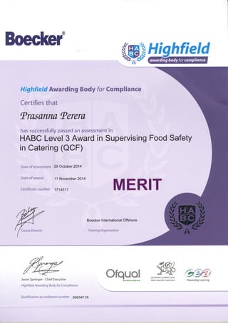 scan certificate level 3 food safety