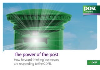 The power of the post
How forward thinking businesses
are responding to the GDPR.
 