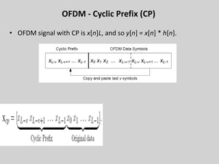 OFDM - Cyclic Prefix (CP)
• OFDM signal with CP is x[n]L, and so y[n] = x[n] * h[n].
31
 