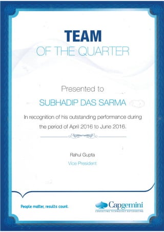 Team Award for Project One