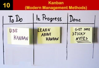 Kanban(Modern Management Methods) 
10  