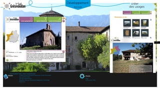 Mission Process
créer
des usages
Développement
Création d’une d’une borne tactile pour le Sud Grésivaudan.
Borne administrable.
250 sites patrimoniaux.
Requêtes choix par thématique, géographie, chronologie
Diaporama
Flash
Actionscript 2 XML
Commanditaire: Eolas | Client: Sud grésivaudan
8
Borne tactile
 