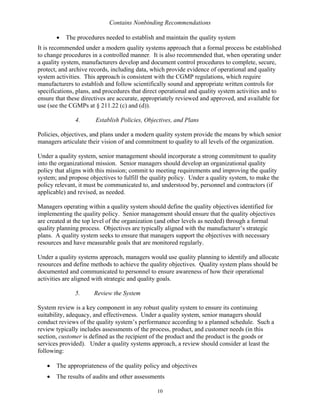Quality System Approach Quality Systems Approach to Pharmaceutical cGMP | PDF