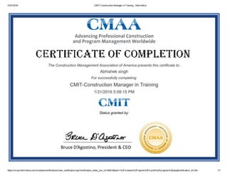 CMIT Certificate