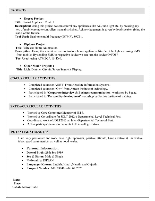 Satish patil resume PDF - Satish Patil Resume 2 638 