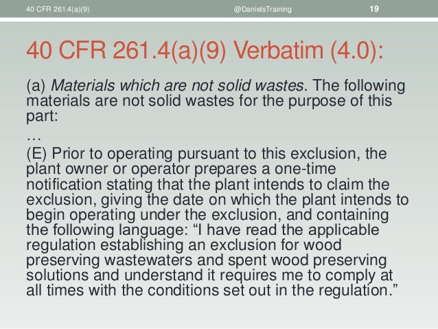40 Cfr 261.6 A 3 Ii , Hazardous Waste Recycling Regulations – PUWOW