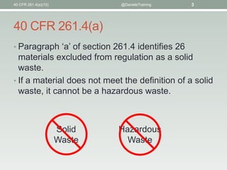 40 cfr 261.4(a)(10) The RCRA Exclusion from Solid Waste for Coke By ...
