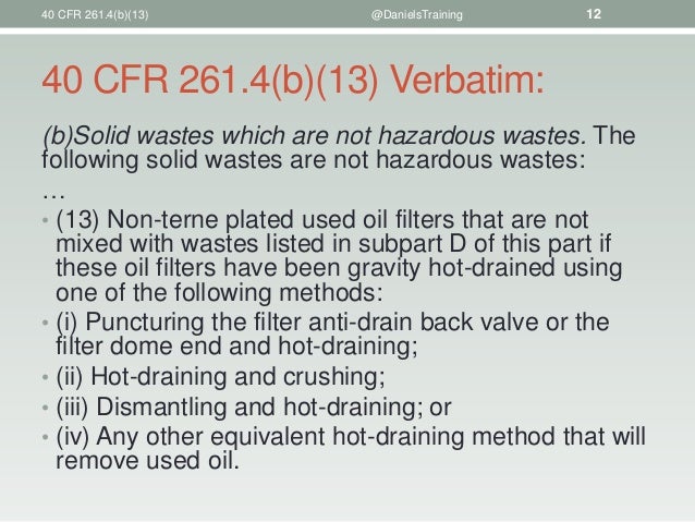 40 Cfr 261.6 A 3 Ii , Hazardous Waste Recycling Regulations – PUWOW