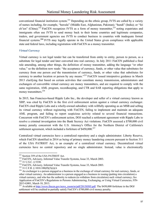 National Money Laundering Risk Assessment 06122015
