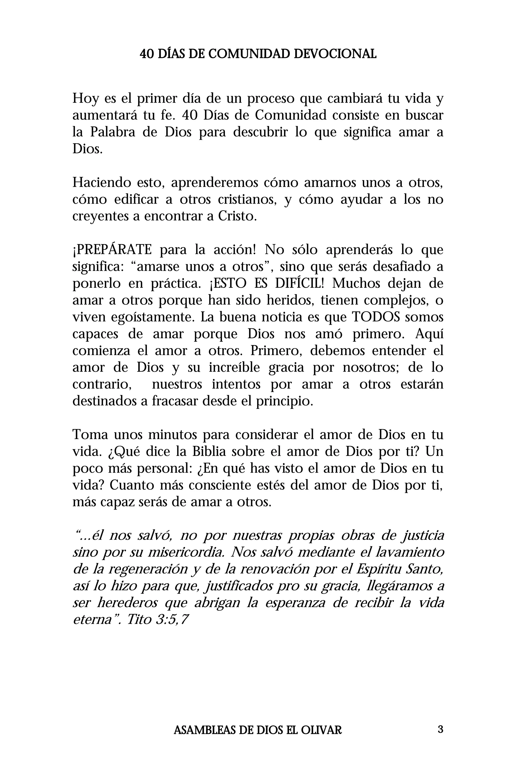 40 Dias De Comunidad Devocional