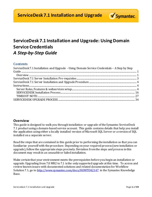 Elw Symantec Sd 7 1 Upgrade And Install Draft1 Charles Edited