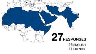 27
 RESPONSES
     16 ENGLISH
     11 FRENCH
 