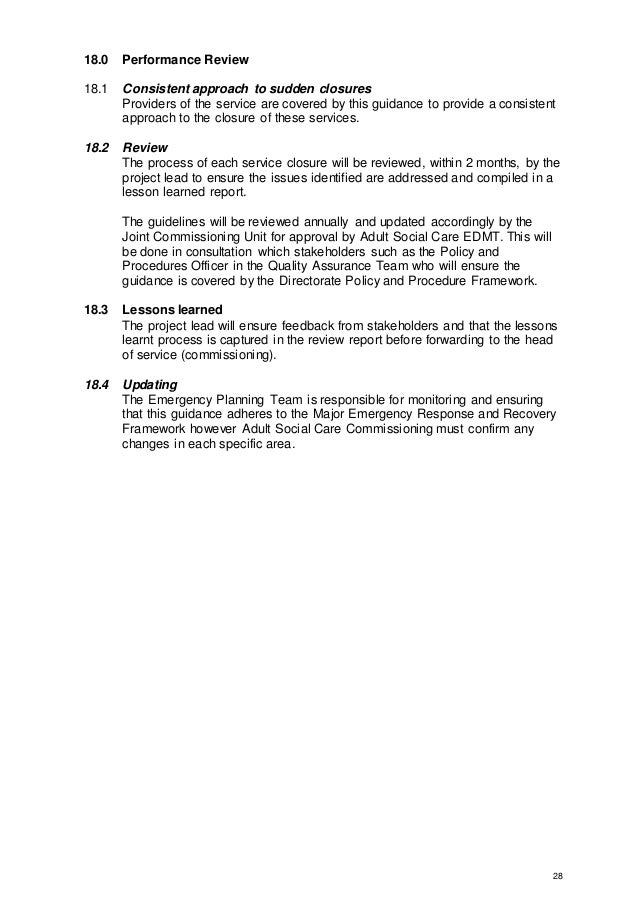 Care Home Closure Guidance 2016 Version 2 1st July 2016