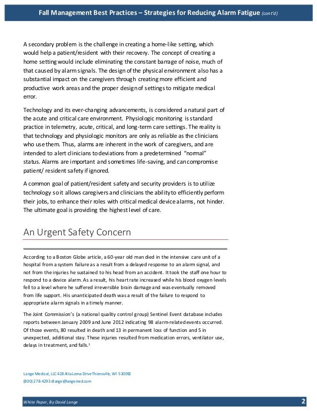 Alarm Fatigue Best Practices