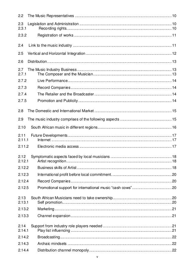 Dissertation music industry