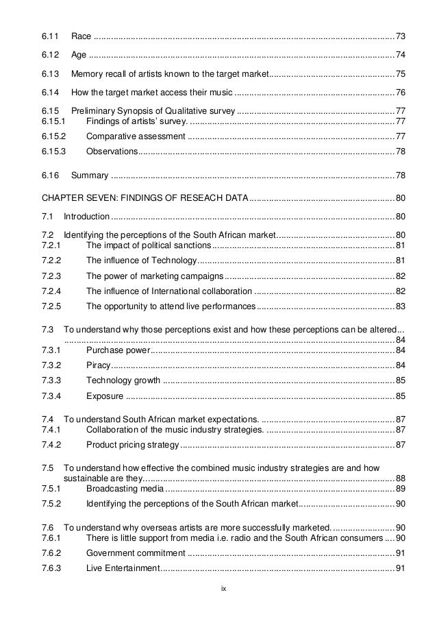 Dissertation music industry
