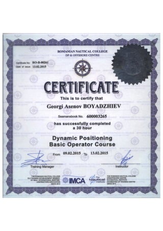 DP Basic Certificate - Georgi Boyadzhiev