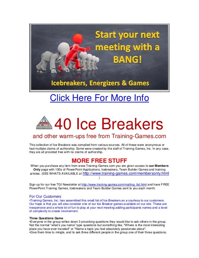 40 Freeicebreakers
